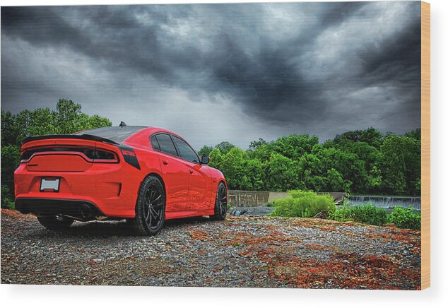 Dodge Charger Wood Print featuring the photograph Dodge Daytona 392 TorRed Charger by Lourry Legarde