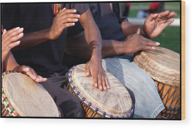 African American Wood Print featuring the photograph Drum Rhythm by Al Harden