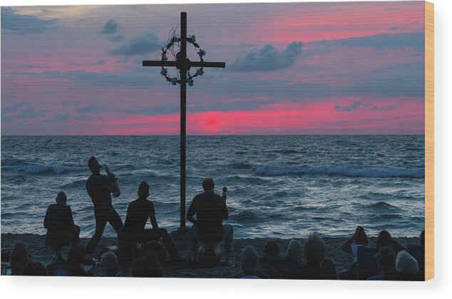 Florida Wood Print featuring the photograph Easter Sunrise Saxophone Delray Beach Florida by Lawrence S Richardson Jr