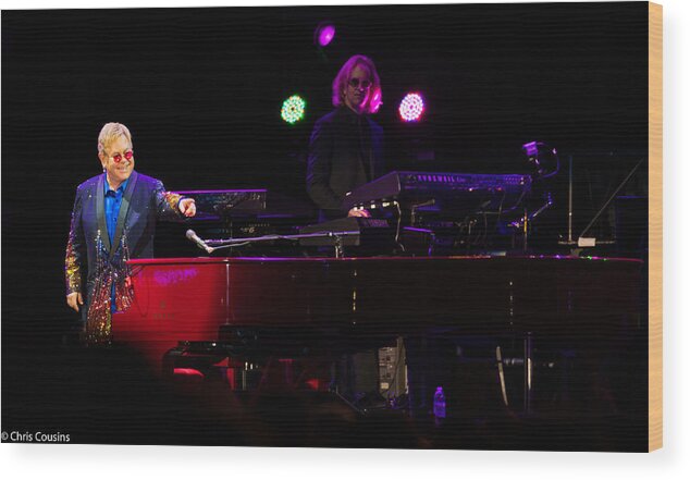 Elton Wood Print featuring the photograph Elton - Enjoying the show by Chris Cousins