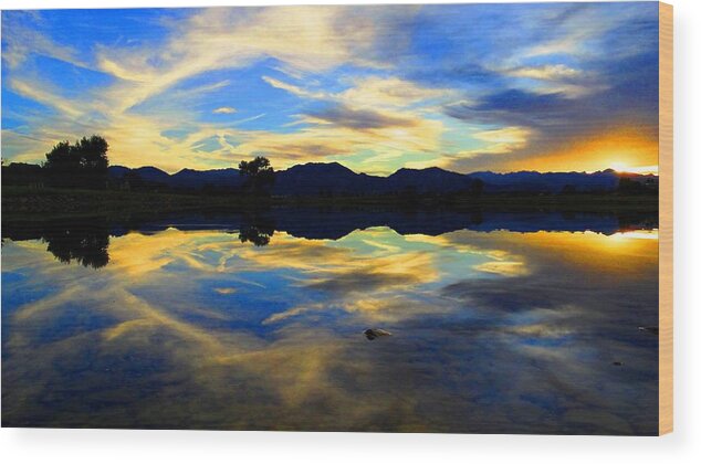 Colorado Sunset Wood Print featuring the photograph Eye of the Mountain by Eric Dee