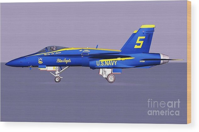 F18 Super Hornet Wood Print featuring the photograph F18 Super Hornet by Stanley Morganstein