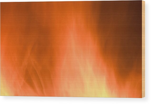 Flames Background Wood Print featuring the photograph Fire flames abstract background by Michalakis Ppalis