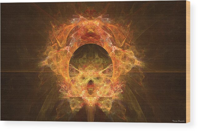 Fire Wood Print featuring the digital art Fire Sphere by Tommy Reynolds