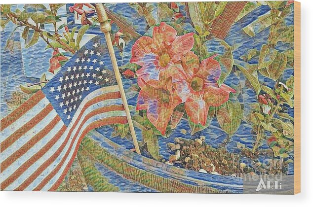 Flags Wood Print featuring the photograph Fourth of july by Steven Wills