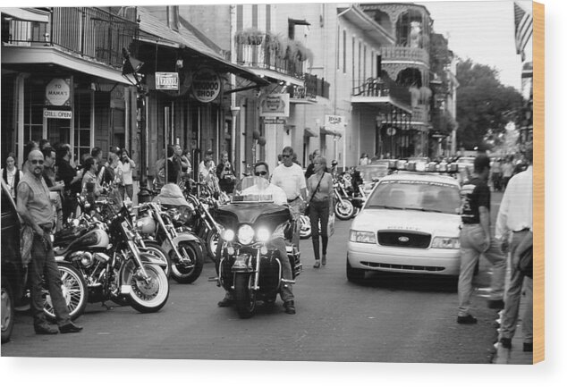 New Orleans Wood Print featuring the photograph French Quarter Street Scene by Kate Purdy
