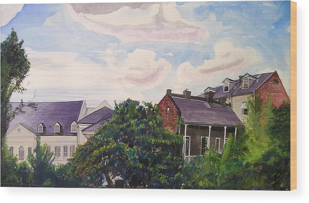 Architecture Wood Print featuring the painting From My Gallery by Tom Hefko