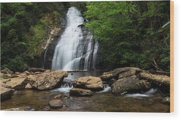 Georgia Wood Print featuring the photograph Gentle Waterfall North Georgia Mountains by Lawrence S Richardson Jr