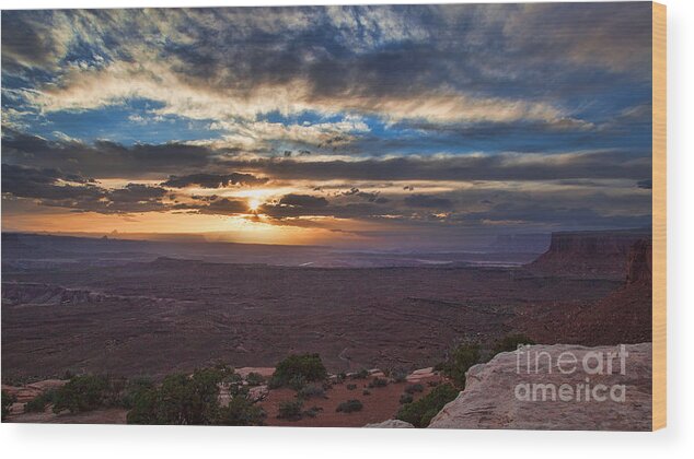 Utah Wood Print featuring the photograph The Long Wave Goodbye by Jim Garrison