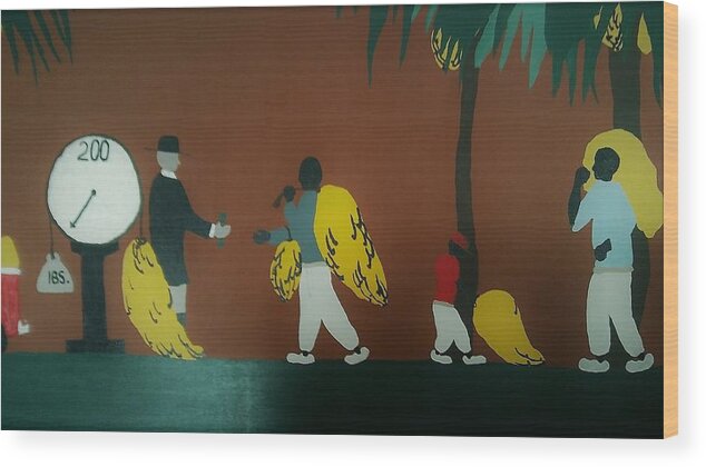 Banana Man Wood Print featuring the painting Grave yard by Demarco Kelly