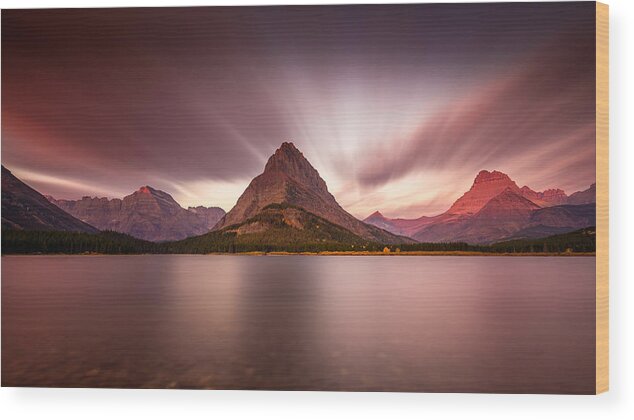 Glacier National Park Wood Print featuring the photograph Grinnell Sunrise by Pierre Leclerc Photography