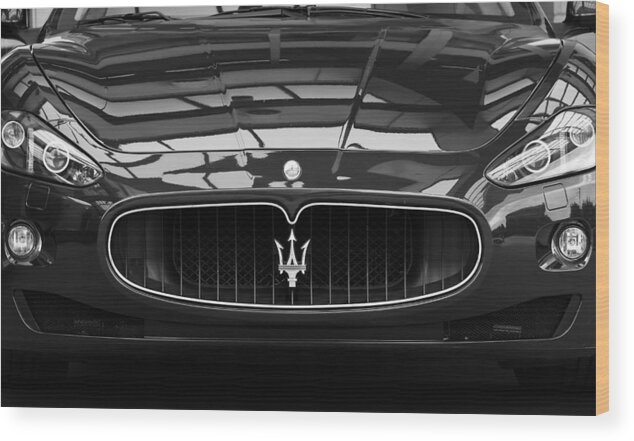 Maserati Granturismo Wood Print featuring the photograph Head On by Dennis Hedberg