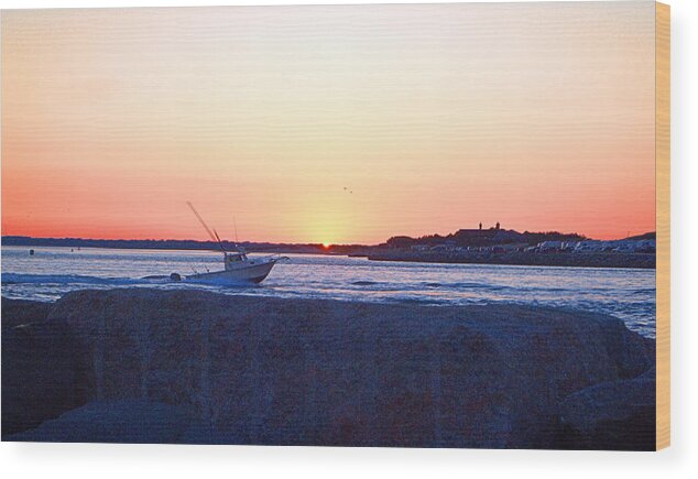 Boat Wood Print featuring the photograph Heading Out by Newwwman