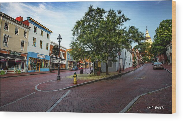 Annapolis Wood Print featuring the photograph Historic Streets by Walt Baker