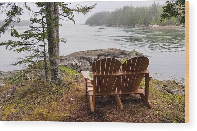 Bench Wood Print featuring the photograph Just Us Two by Holly Ross