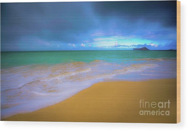 Beach Wood Print featuring the photograph Seascape, Kailua - Lanikai, Oahu, Hawaii by D Davila