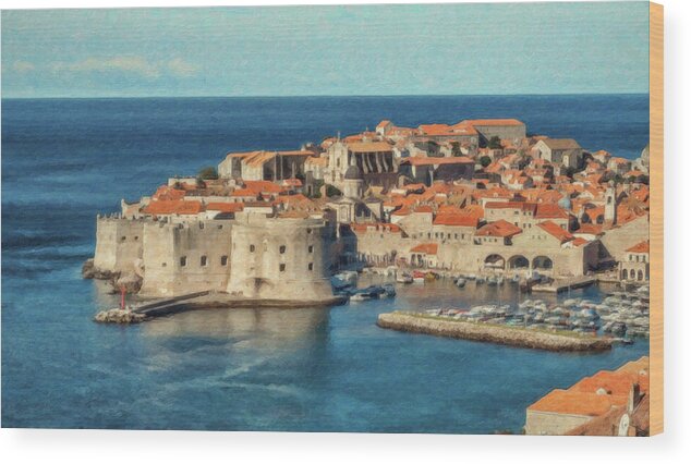 Landscape Wood Print featuring the painting Kings Landing Dubrovnik Croatia - DWP512798 by Dean Wittle