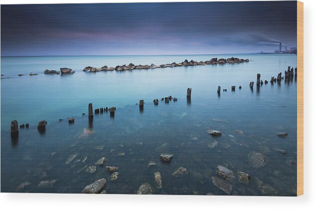Shoreline Wood Print featuring the photograph Layers of Blue by Josh Eral