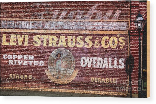 Levi Strauss And Co. Wood Print featuring the mixed media Levi Strauss and Co. by David Millenheft