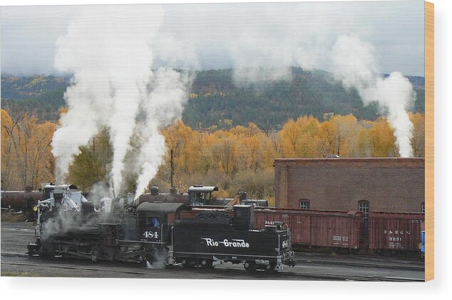 New Mexico Wood Print featuring the photograph Locomotive at Chama by Scott Rackers