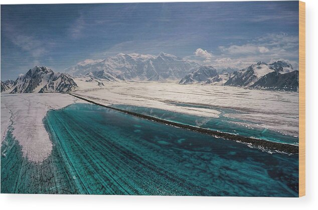 Mount Logan Wood Print featuring the photograph Logan Glacier Meltwater by Fred Denner