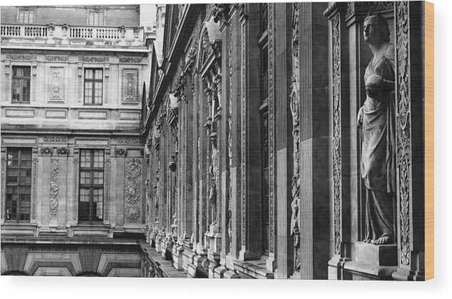 Europe Wood Print featuring the photograph Louvre Statues Paris France by Lawrence S Richardson Jr