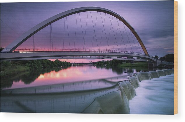 Sunset Wood Print featuring the photograph Magenta in the Midwest by Josh Eral