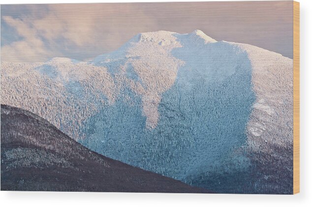 Winter Wood Print featuring the photograph Mansfield Summit Winter Sunset by Alan L Graham