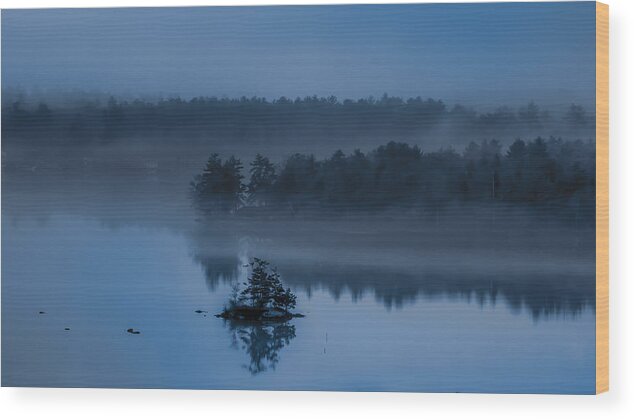 New England Wood Print featuring the photograph Melvin Bay Blues by Brenda Jacobs