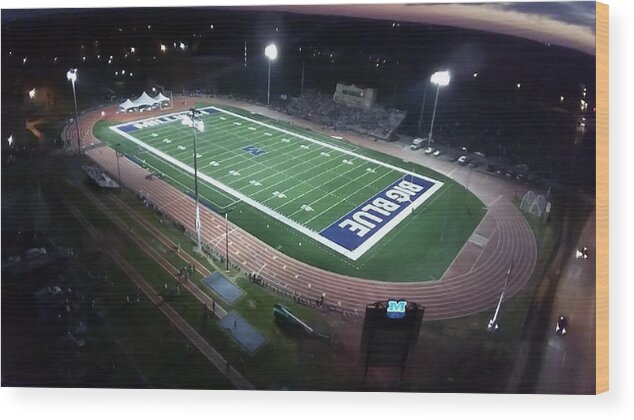 Millikin University Wood Print featuring the photograph Millikin Football Field by George Strohl