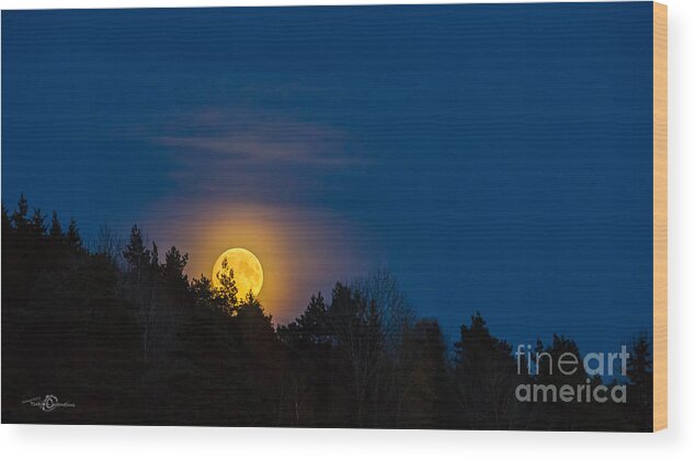 Moon Rise Wood Print featuring the photograph Moon rise by Torbjorn Swenelius