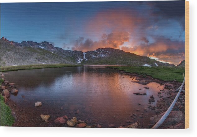 American West Wood Print featuring the photograph Mt. Evans Summit Lake Twilight by Chris Bordeleau
