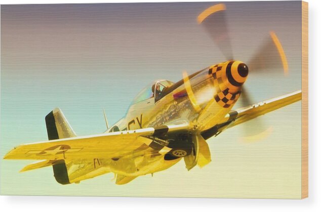 Airplane Wood Print featuring the photograph Mustang Checkmate by Gus McCrea