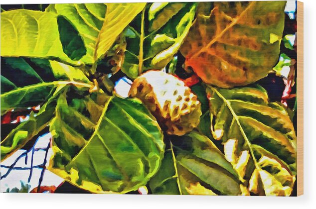 Noni Wood Print featuring the painting Noni by Lelia DeMello