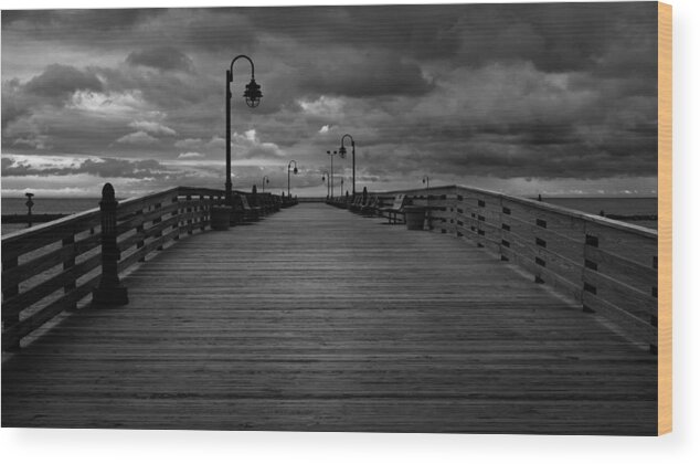 North Beach Wood Print featuring the photograph North Beach Pier by Joseph Smith