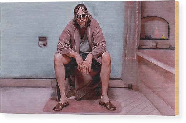 Lebowski Wood Print featuring the painting Obviously You Are Not A Golfer - The Big Lebowski by Joseph Oland