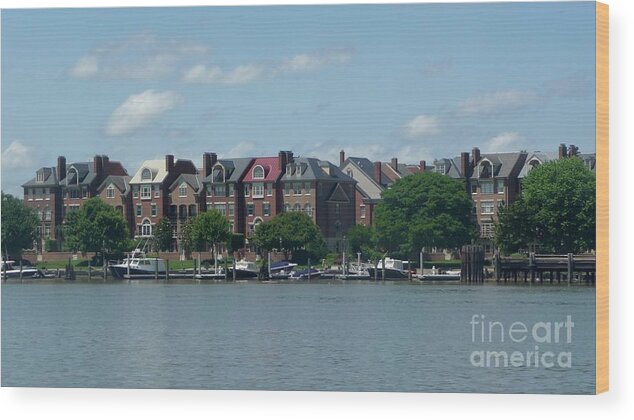 Tourism Wood Print featuring the photograph Old Alexandria Harbor VA by Margie Avellino