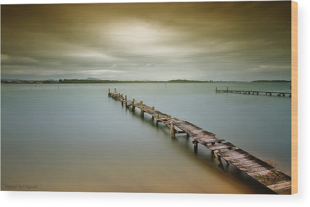 Manning Point Australia Wood Print featuring the photograph Old jetty 0010 by Kevin Chippindall