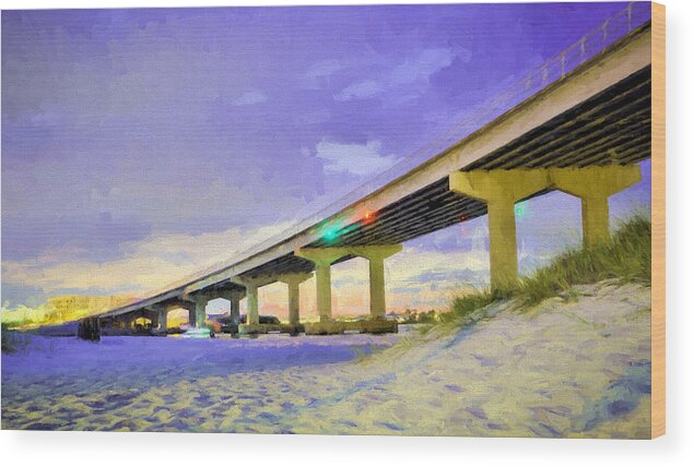 Orange Beach Pass Bridge Wood Print featuring the photograph Orange Beach Pass Bridge by JC Findley
