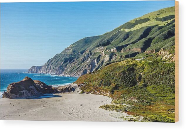 Big Wood Print featuring the photograph Pacific Ocean Coastal Scenes Of Beaches Rocks And Cliffs by Alex Grichenko