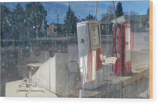 Gas Pump Wood Print featuring the photograph Past Gas by Amee Cave