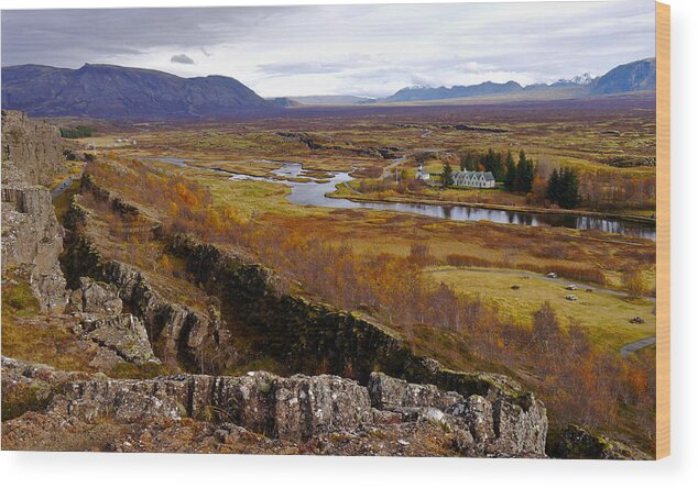 Iceland Wood Print featuring the photograph Pingvellir National Park Iceland by Amelia Racca