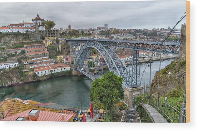 Portugal Wood Print featuring the photograph Porto Portugal Luis I Bridge by Alan Toepfer
