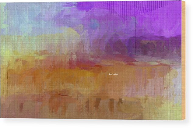 Abstract Wood Print featuring the mixed media Purple Horizon by Rafael Salazar