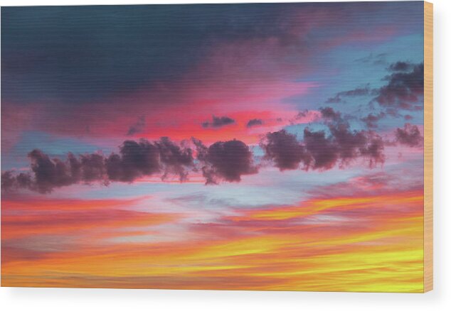 Sunset Wood Print featuring the photograph Rainbow Sunset by Richard Goldman