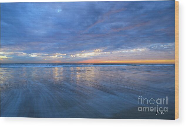 Landscapes Wood Print featuring the photograph Receding Waves Oceanside by John F Tsumas