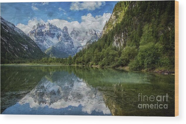 Lago Di Lando Wood Print featuring the photograph Reflections by Eva Lechner