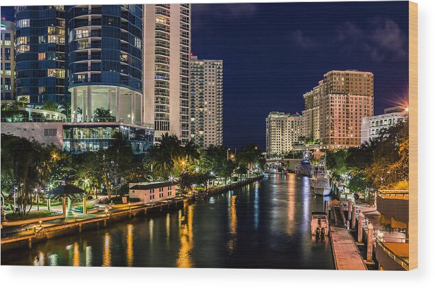 American Wood Print featuring the photograph Riverwalk Park in Fort Lauderdale FL by Traveler's Pics