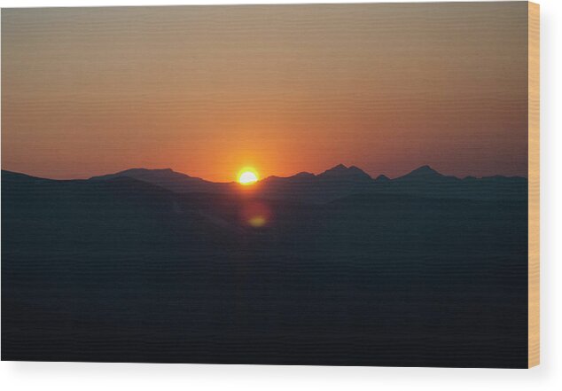 Sun Wood Print featuring the photograph Rocky Mountain Sunset by Julia McHugh