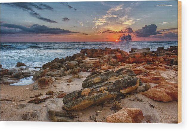 Sunrise Wood Print featuring the photograph Rocky Sunrise by Dillon Kalkhurst